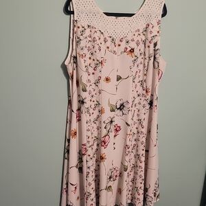 Julian Taylor Floral Mini Dress - Pink and Cream
